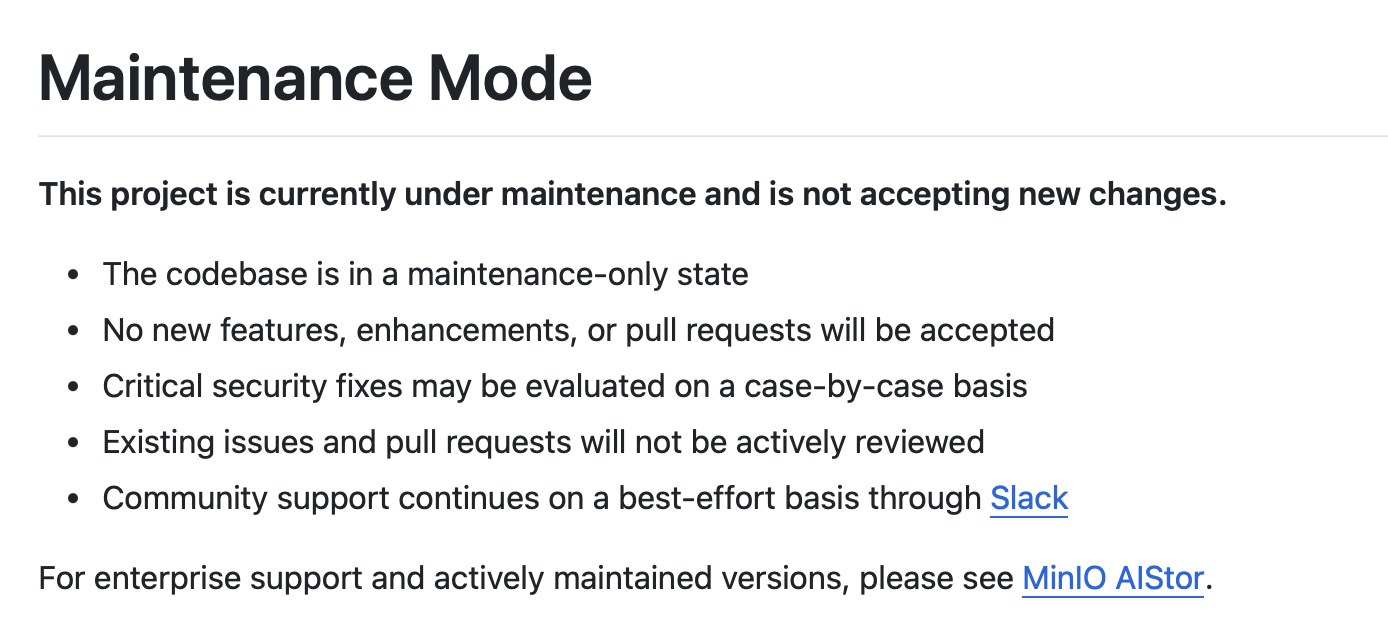minio maintenance mode